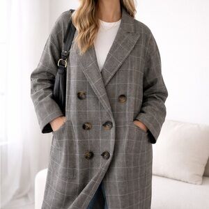 ✨ Zara Lightweight Check Coat – XL • Effortlessly Chic & Timeless XL